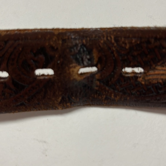 Vintage Wrangler bald eagle detailed leather belt - Picture 5 of 10